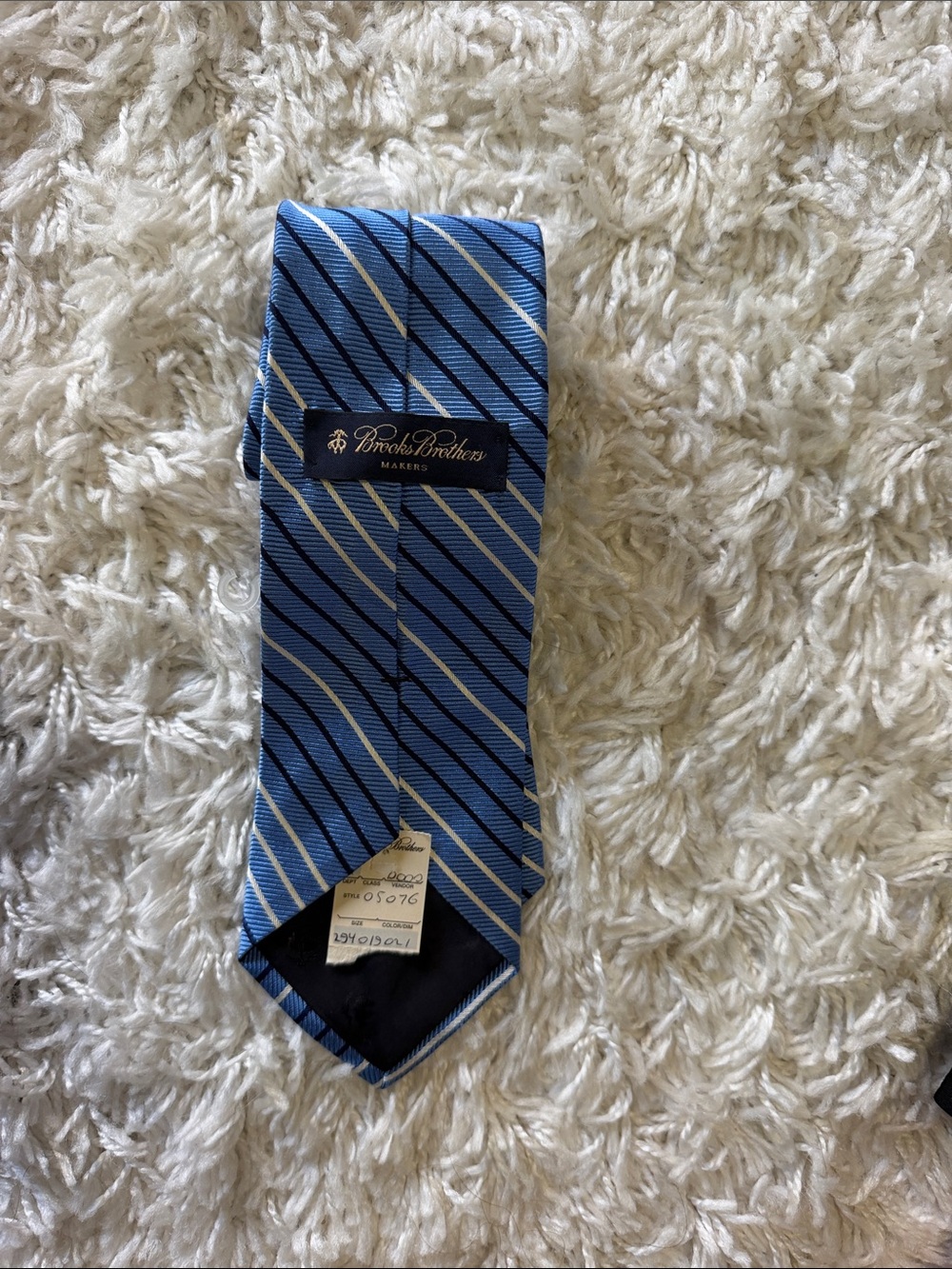 Brooks Brothers Light Blue Diagonal Stripe Silk Tie